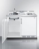 48" Wide Mobile All-in-one Kitchenette, No Plumbing Needed - (C48ELGLASSPUMPMB)