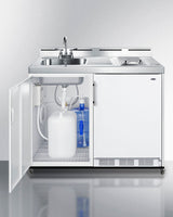 48" Wide Mobile All-in-one Kitchenette, No Plumbing Needed - (C48ELGLASSPUMPMB)