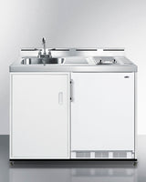 48" Wide Mobile All-in-one Kitchenette, No Plumbing Needed - (C48ELGLASSPUMPMB)