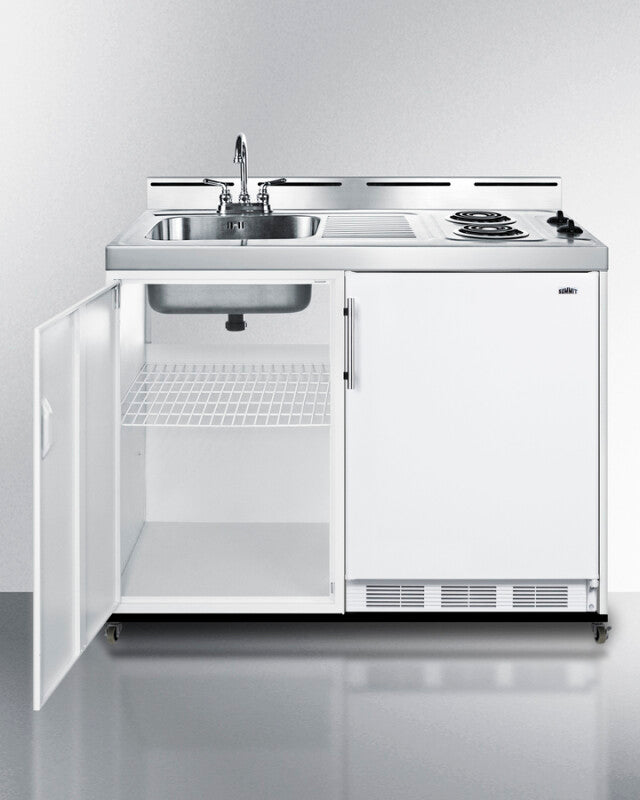 48" Wide Mobile All-in-one Kitchenette, No Plumbing Needed - (C48ELPUMPMB)