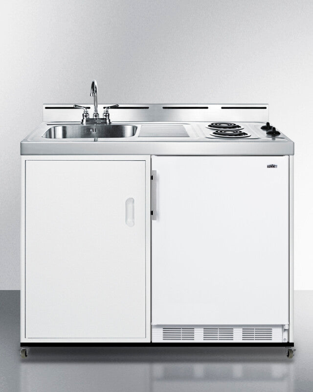 48" Wide Mobile All-in-one Kitchenette, No Plumbing Needed - (C48ELPUMPMB)