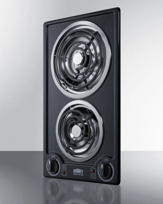 12" Wide 115v 2-burner Coil Cooktop - (CCE212BL)