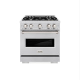 ZLINE 30 in. 4.2 cu. ft. Classic Dual Fuel Range with 4 Burner Gas Cooktop and Electric Convection Oven in Stainless Steel (CDR30) - (CDR30) -