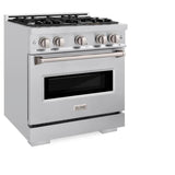 ZLINE 30 in. 4.2 cu. ft. Classic Dual Fuel Range with 4 Burner Gas Cooktop and Electric Convection Oven in Stainless Steel (CDR30) - (CDR30) -