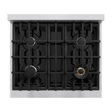 ZLINE 30 in. 4.2 cu. ft. Classic Dual Fuel Range with 4 Burner Gas Cooktop and Electric Convection Oven in Stainless Steel (CDR30) - (CDR30) -