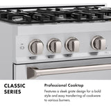 ZLINE 48 in. 6.7 cu. ft. Classic Double Oven Dual Fuel Range with 8 Burner Gas Cooktop in Stainless Steel (CDR48) - (CDR48) -