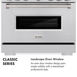 ZLINE 48 in. 6.7 cu. ft. Classic Double Oven Dual Fuel Range with 8 Burner Gas Cooktop in Stainless Steel (CDR48) - (CDR48) -