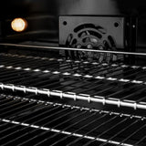 ZLINE 36 in. 5.2 cu. ft. Classic Dual Fuel Range with 6 Burner Gas Cooktop and Electric Convection Oven in Black Stainless Steel (CDRB-36) - (CDRB36) -