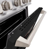 ZLINE 30 in. 4.2 cu. ft. Classic Dual Fuel Range with 4 Burner Gas Cooktop and Electric Convection Oven in Stainless Steel with Black Matte Door (CDR-BLM-30) - (CDRBLM30) -