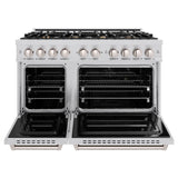 ZLINE 48 in. 6.7 cu. ft. Classic Double Oven Dual Fuel Range in Stainless Steel with 8 Brass Burners (CDR-BR-48) - (CDRBR48) -