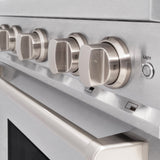 ZLINE 30 in. 4.2 cu. ft. Classic Dual Fuel Range with 4 Burner Gas Cooktop and Electric Convection Oven in DuraSnow® Stainless Steel (CDRS-30) - (CDRS30) -