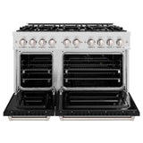 48 in. 6.7 cu. ft. Classic Double Oven Dual Fuel Range with 8 Burner Gas Cooktop - (CDRSBLM48) -