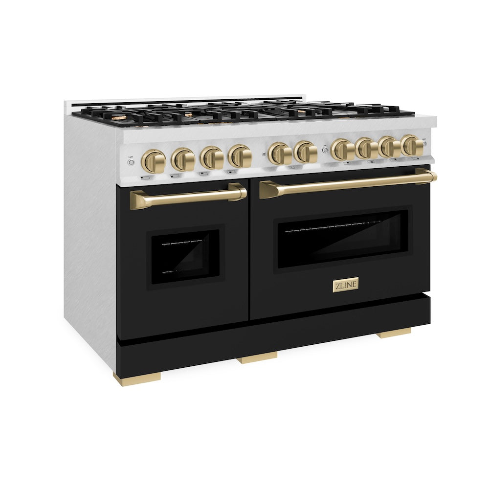 Autograph Edition 48 in. 6.7 cu. ft. Classic Double Oven Dual Fuel Range with 8 Burner Gas Cooktop - (CDRSZBLM48CB) -