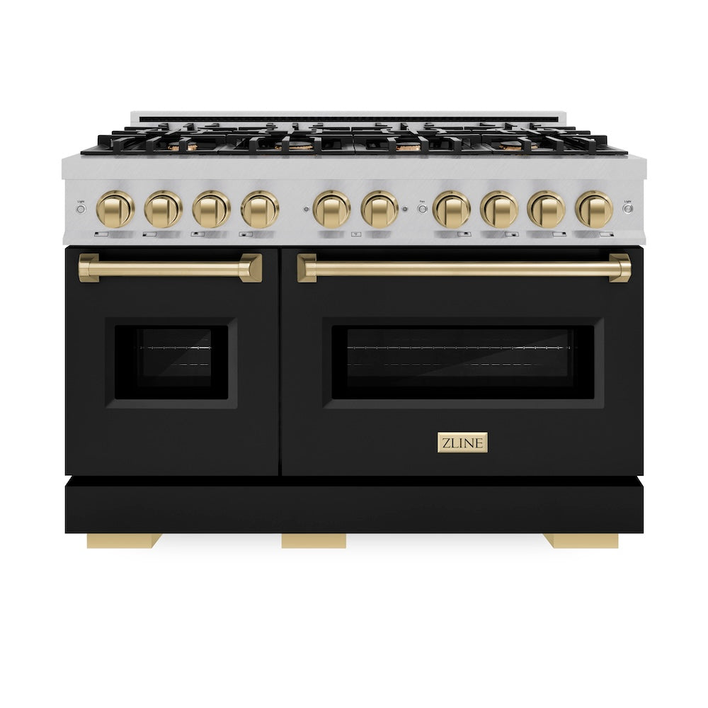 Autograph Edition 48 in. 6.7 cu. ft. Classic Double Oven Dual Fuel Range with 8 Burner Gas Cooktop - (CDRSZBLM48CB) -