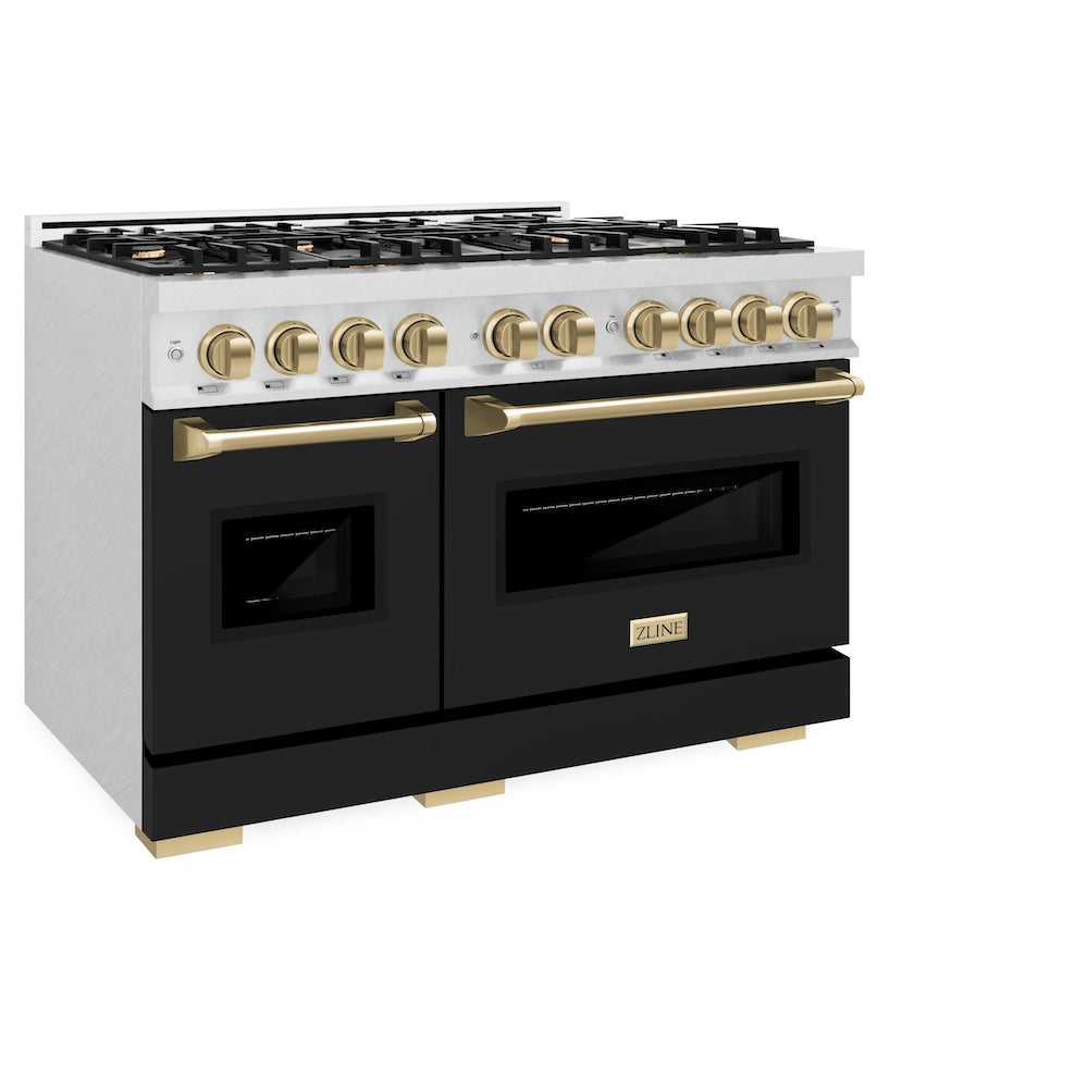 Autograph Edition 48 in. 6.7 cu. ft. Classic Double Oven Dual Fuel Range with 8 Burner Gas Cooktop - (CDRSZBLM48CB) -