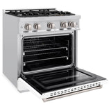 ZLINE 30 in. 4.2 cu. ft. Classic Dual Fuel Range with 4 Burner Gas Cooktop and Electric Convection Oven in Stainless Steel with White Matte Door (CDR-WM-30) - (CDRWM30) -