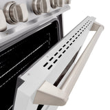 ZLINE 30 in. 4.2 cu. ft. Classic Dual Fuel Range with 4 Burner Gas Cooktop and Electric Convection Oven in Stainless Steel with White Matte Door (CDR-WM-30) - (CDRWM30) -