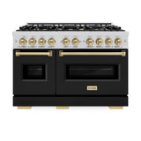 Autograph Edition 48 in. 6.7 cu. ft. Classic Double Oven Dual Fuel Range with 8 Burner Gas Cooktop - (CDRZBLM48CB) -