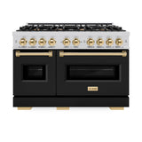 Autograph Edition 48 in. 6.7 cu. ft. Classic Double Oven Dual Fuel Range with 8 Burner Gas Cooktop - (CDRZBLM48G) -