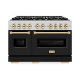 Autograph Edition 48 in. 6.7 cu. ft. Classic Double Oven Dual Fuel Range with 8 Burner Gas Cooktop - (CDRZBLM48G) -