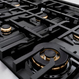 ZLINE Autograph Edition 48 in. 6.7 cu. ft. Classic Double Oven Dual Fuel Range with 8 Burner Gas Cooktop in Stainless Steel with White Matte Doors and Polished Gold Accents (CDRZ-WM-48-G) - (CDRZWM48G) -