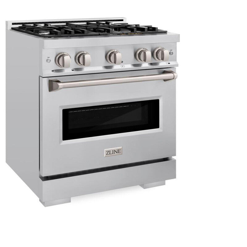 ZLINE 30 in. 4.2 cu. ft. Classic Gas Range with 4 Burner Cooktop and Convection Gas Oven in Stainless Steel (CGR30) - (CGR30) -