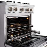 ZLINE 30 in. 4.2 cu. ft. Classic Gas Range with 4 Burner Cooktop and Convection Gas Oven in Stainless Steel (CGR30) - (CGR30) -