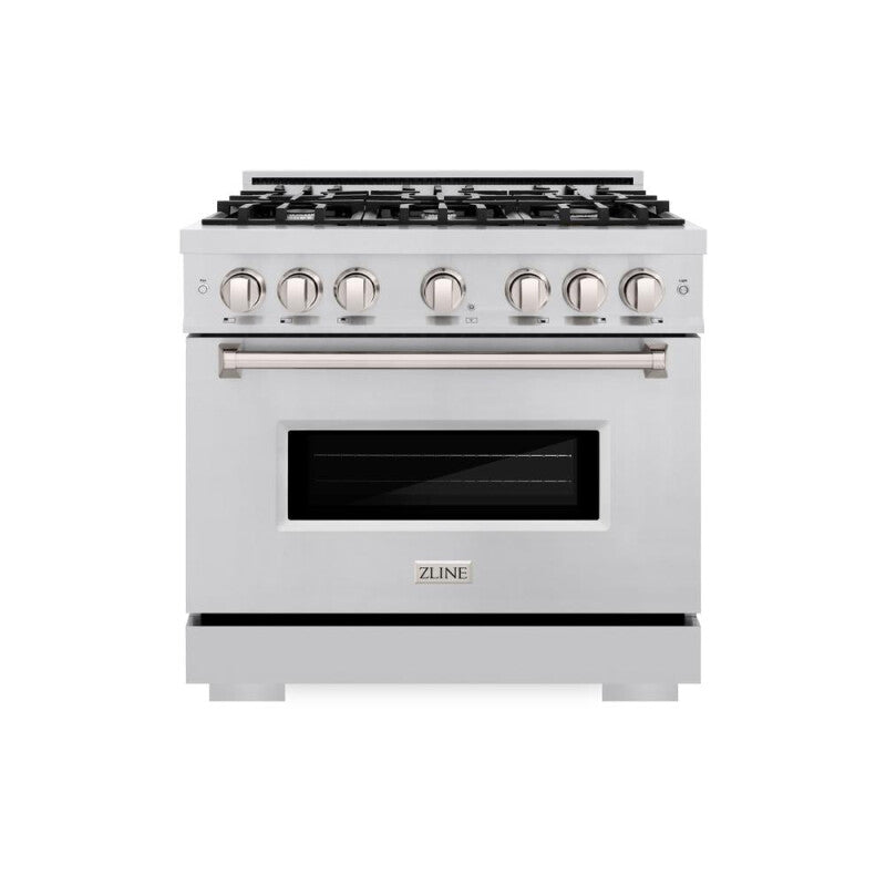 ZLINE 36 in. 5.2 cu. ft. Classic Gas Range with 6 Burner Cooktop and Convection Gas Oven in Stainless Steel (CGR36) - (CGR36) -