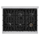 ZLINE 36 in. 5.2 cu. ft. Classic Gas Range with 6 Burner Cooktop and Convection Gas Oven in Stainless Steel (CGR36) - (CGR36) -