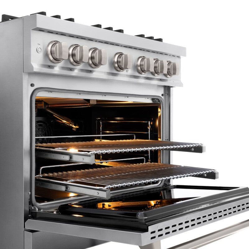 ZLINE 36 in. 5.2 cu. ft. Classic Gas Range with 6 Burner Cooktop and Convection Gas Oven in Stainless Steel (CGR36) - (CGR36) -