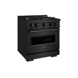 ZLINE 30 in. 4.2 cu. ft. Classic Gas Range with 4 Burner Cooktop and Convection Gas Oven in Black Stainless Steel (CGRB-30) - (CGRB30) -