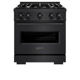 ZLINE 30 in. 4.2 cu. ft. Classic Gas Range with 4 Burner Cooktop and Convection Gas Oven in Black Stainless Steel (CGRB-30) - (CGRB30) -