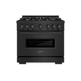 ZLINE 36 in. 5.2 cu. ft. Classic Gas Range with Convection Gas Oven in Black Stainless Steel with 6 Brass Burners (CGRB-BR-36) - (CGRBBR36) -