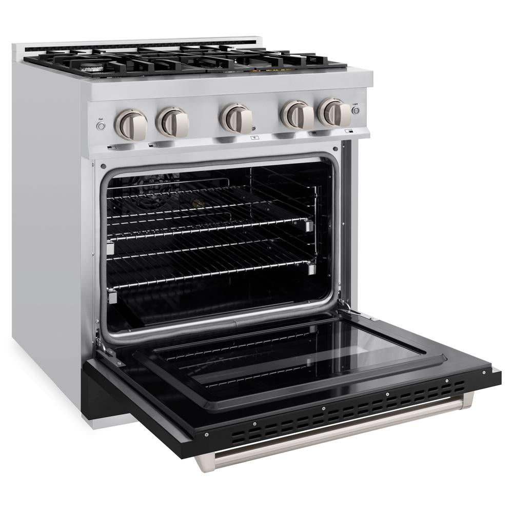 30 in. 4.2 cu. ft. Classic Gas Range with 4 Burner Cooktop and Convection Gas Oven - (CGRBLM30) -