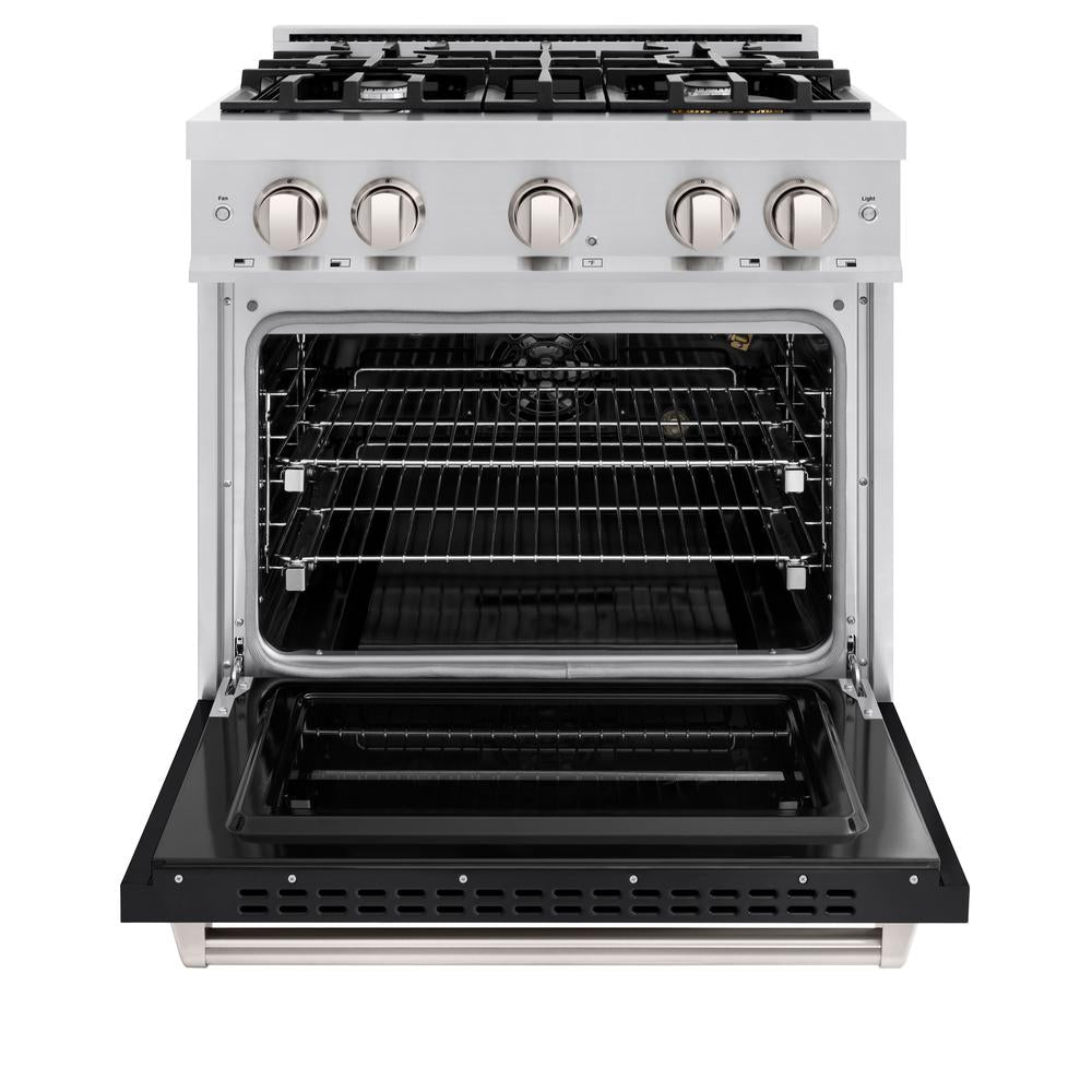 30 in. 4.2 cu. ft. Classic Gas Range with 4 Burner Cooktop and Convection Gas Oven - (CGRBLM30) -