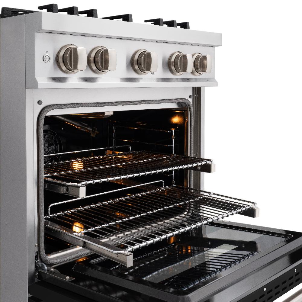 30 in. 4.2 cu. ft. Classic Gas Range with 4 Burner Cooktop and Convection Gas Oven - (CGRBLM30) -