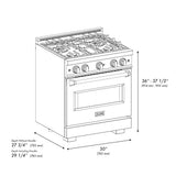 30 in. 4.2 cu. ft. Classic Gas Range with 4 Burner Cooktop and Convection Gas Oven - (CGRBLM30) -