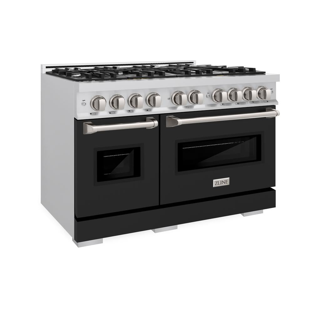 48 in. 6.7 cu. ft. Classic Double Oven Gas Range with 8 Burner Cooktop - (CGRBLM48) -