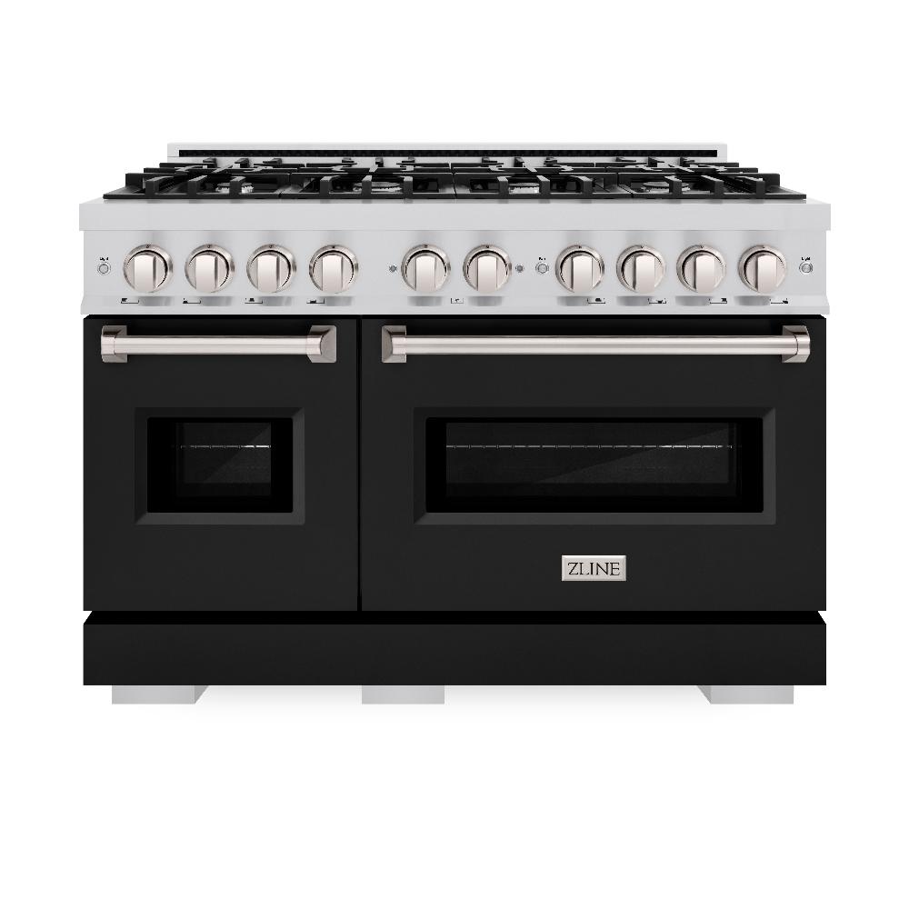 48 in. 6.7 cu. ft. Classic Double Oven Gas Range with 8 Burner Cooktop - (CGRBLM48) -