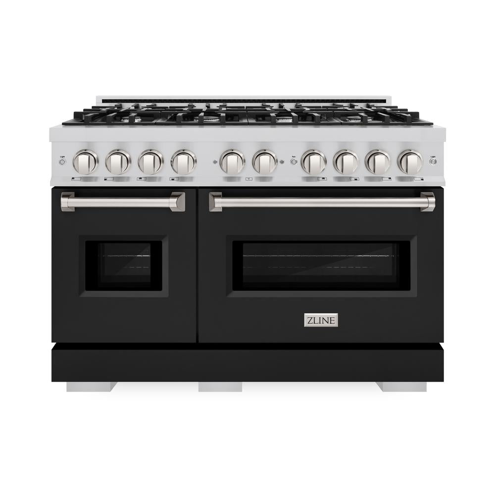48 in. 6.7 cu. ft. Classic Double Oven Gas Range with 8 Burner Cooktop - (CGRBLM48) -