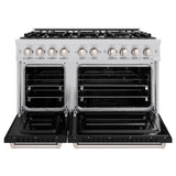 48 in. 6.7 cu. ft. Classic Double Oven Gas Range with 8 Burner Cooktop - (CGRBLM48) -