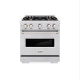 ZLINE 30 in. 4.2 cu. ft. Classic Gas Range with Convection Gas Oven in Stainless Steel with 4 Brass Burners (CGR-BR-30) - (CGRBR30) -