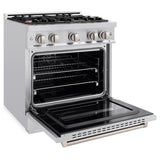 ZLINE 30 in. 4.2 cu. ft. Classic Gas Range with Convection Gas Oven in Stainless Steel with 4 Brass Burners (CGR-BR-30) - (CGRBR30) -