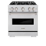 ZLINE 30 in. 4.2 cu. ft. Classic Gas Range with 4 Burner Cooktop and Convection Gas Oven in DuraSnow® Stainless Steel (CGRS-30) - (CGRS30) -