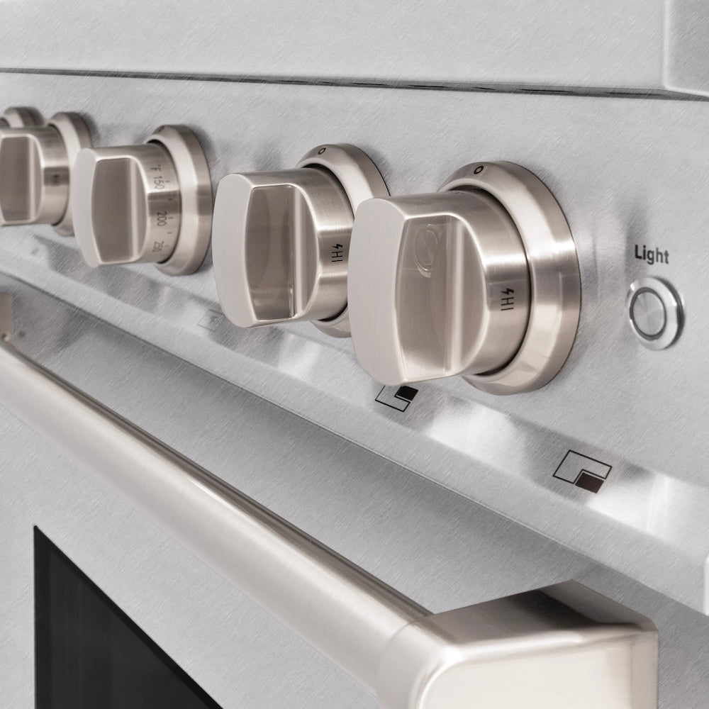 ZLINE 30 in. 4.2 cu. ft. Classic Gas Range with 4 Burner Cooktop and Convection Gas Oven in DuraSnow® Stainless Steel (CGRS-30) - (CGRS30) -