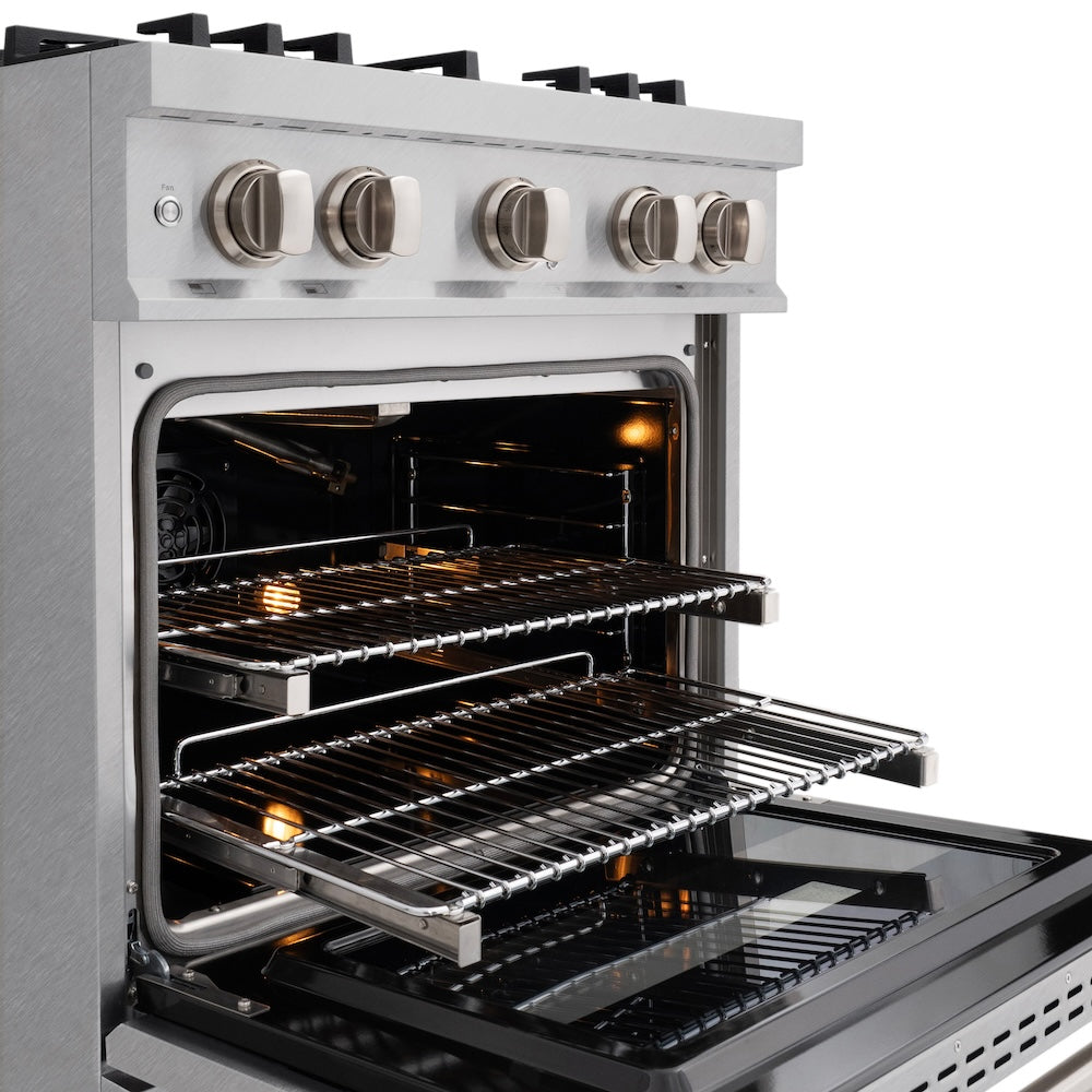 ZLINE 30 in. 4.2 cu. ft. Classic Gas Range with 4 Burner Cooktop and Convection Gas Oven in DuraSnow® Stainless Steel (CGRS-30) - (CGRS30) -