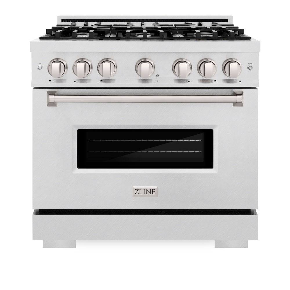 ZLINE 36 in. 5.2 cu. ft. Classic Gas Range with 6 Burner Cooktop and Convection Gas Oven in DuraSnow® Stainless Steel (CGRS-36) - (CGRS36) -