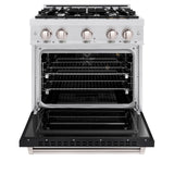 30 in. 4.2 cu. ft. Classic Gas Range with 4 Burner Cooktop and Convection Gas Oven - (CGRSBLM30) -