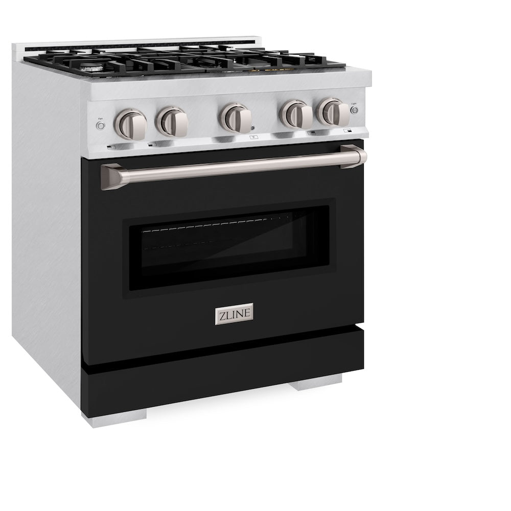 30 in. 4.2 cu. ft. Classic Gas Range with 4 Burner Cooktop and Convection Gas Oven - (CGRSBLM30) -