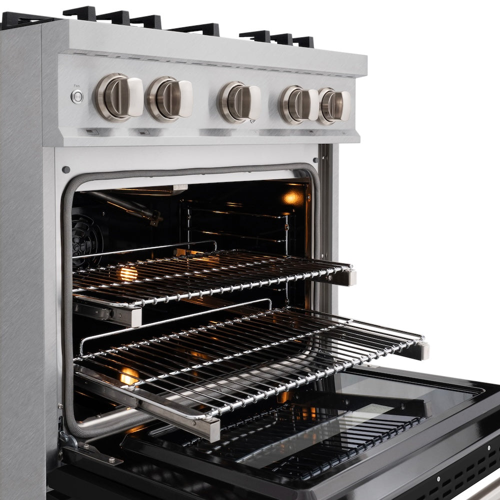 30 in. 4.2 cu. ft. Classic Gas Range with 4 Burner Cooktop and Convection Gas Oven - (CGRSBLM30) -
